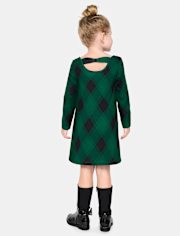 Baby And Toddler Girls Plaid Bow Back Dress