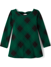 Baby And Toddler Girls Plaid Bow Back Dress