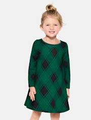 Baby And Toddler Girls Plaid Bow Back Dress