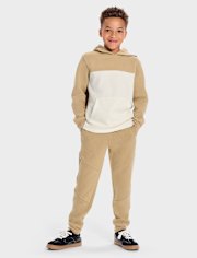 Pantalon de jogging en polaire de qualité supérieure avec fermeture éclair latérale pour garçon