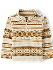 Toddler Boys Print Microfleece Half Zip Pullover