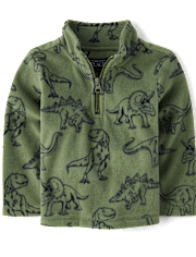 Toddler Boys Print Microfleece Half Zip Pullover