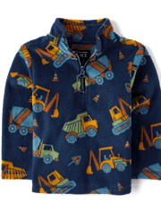 Toddler Boys Print Microfleece Half Zip Pullover