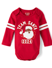 Unisex Baby Matching Family Team Santa Face 2024 Graphic Bodysuit