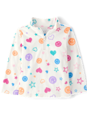 Toddler Girls Print Microfleece Half Zip Pullover
