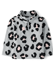 Toddler Girls Print Microfleece Half Zip Pullover
