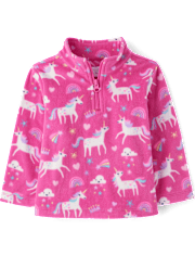 Toddler Girls Print Microfleece Half Zip Pullover