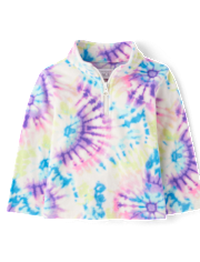 Toddler Girls Print Microfleece Half Zip Pullover