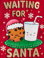 Baby And Toddler Girls Waiting For Santa Graphic Tee