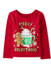 Baby And Toddler Girls Merry Everything Graphic Tee
