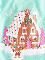 Baby And Niños pequeños Niña Gingerbread House Camisetas estampadas