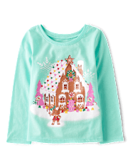 Baby And Niños pequeños Niña Gingerbread House Camisetas estampadas