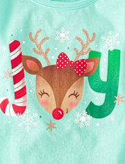 Baby And Niños pequeños Niña Joy Reindeer Camisetas estampadas