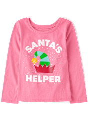 Baby And Toddler Girls Santa's Helper Graphic Tee