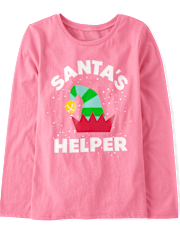 Girls Santa's Helper Graphic Tee