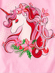 Camisetas estampadas Niña Navidad Unicornio