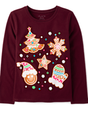 Girls Christmas Cookies Graphic Tee