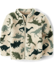 Baby And Toddler Boys Print Sherpa Zip Up Jacket