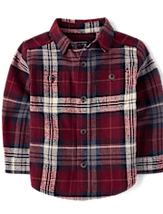 Baby And Toddler Boys Plaid Flannel Button Up Shirt