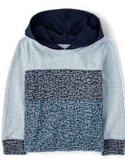 Baby And Toddler Boys Colorblock Plush Rib Hooded Top