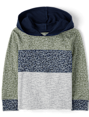 bébé et tout-petit, garçon à contraste de couleurs Plush Rib Hooded Top