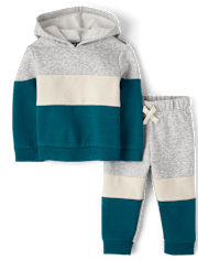 bébé et tout-petit, garçon à contraste de couleurs Ensemble de tenue 2 pièces molleton Premium