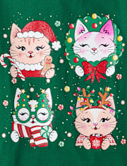 Camisetas estampadas Niña Christmas Cat