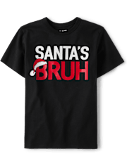 Camisetas estampadas Santa's Bruh para niño