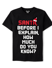 Boys Santa Explain Graphic Tee