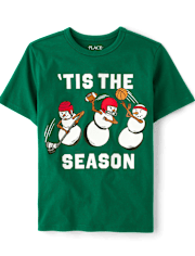 Boys Snowman Sports Graphic Tee
