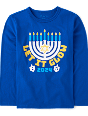 Camisetas estampadas Hannukah unisex para niños
