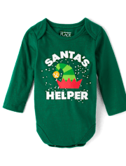 Baby Boys Santa's Helper Graphic Bodysuit