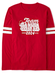 Camisetas estampadas unisex para adultos a juego Family Team Santa 2024