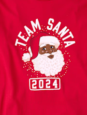 Camisetas estampadas unisex para adultos, equipo familiar a juego, Santa Face 2024