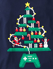 Camisetas estampadas Christmas Tree Gamer para niño