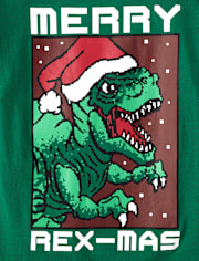 Camisetas estampadas Dino Merry Rex-Mas para niño