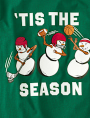 Boys Christmas Snowman Sports Graphic Tee