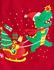 Baby And Toddler Boys Christmas Dino Graphic Tee