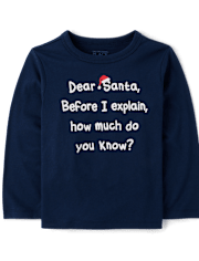 Baby And Niños pequeños Boys Dear Santa Camisetas estampadas