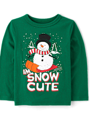 Baby And Toddler Boys Snow Cute Christmas Snowman Graphic Tee