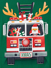 Baby And Toddler Boys Christmas Fire Truck Graphic Tee