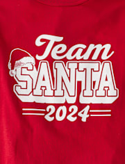 Camisetas estampadas unisex para niños a juego Family Team Santa 2024