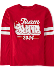 Camisetas estampadas unisex para niños a juego Family Team Santa 2024