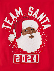 Kids Matching Family Team Santa Face 2024 Graphic Tee