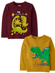 Baby And Toddler Boys Dino Graphic Tee 2-Pack