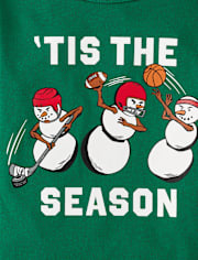Baby And Toddler Boys Christmas Snowman Sports Graphic Tee