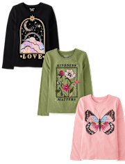 Girls Positivity Graphic Tee 3-Pack