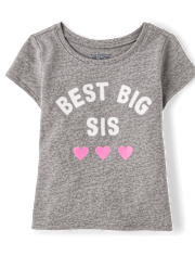 Baby And Toddler Girls Best Big Sis Graphic Tee