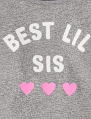 Baby And Toddler Girls Best Lil Sis Graphic Tee