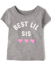 Baby And Toddler Girls Best Lil Sis Graphic Tee